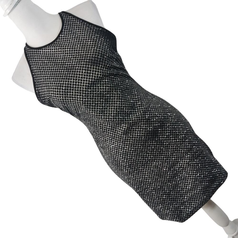NWOT! B. SMART! SEXY MINI! BLACK & METALLIC SILVER ULTRA STRETCH DRESS! SZ S